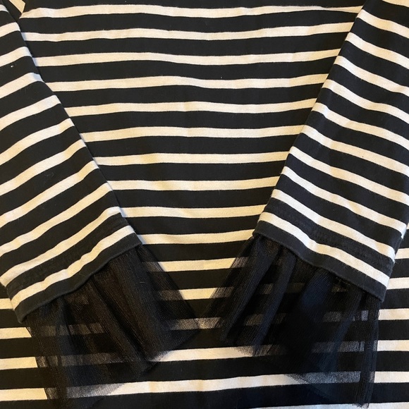 J. Crew Black & White Shirt with tulle cuffs - Picture 5 of 8